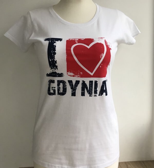 I Love Gdynia - najlepszy sklep z pamiątkami - Koszulka "I love Gdynia" damska biała