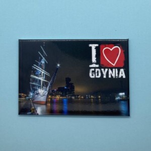 I Love Gdynia - najlepszy sklep z pamiątkami - Magnes - Widok na Gdynię nocą
