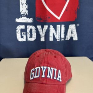 I Love Gdynia - najlepszy sklep z pamiątkami - Czapka czerwona Robin Ruth z daszkiem z napisem GDYNIA