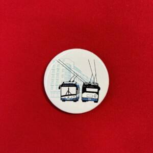 I Love Gdynia - najlepszy sklep z pamiątkami - Magnes okrągły z trolejbusami z Gdyni