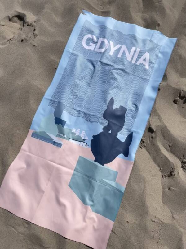 I Love Gdynia - najlepszy sklep z pamiątkami - Ręcznik szybkoschnący "Gdynia Róża Wiatrów"