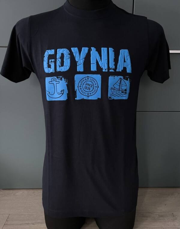 I Love Gdynia - najlepszy sklep z pamiątkami - Koszulka granatowa Gdynia znaczki