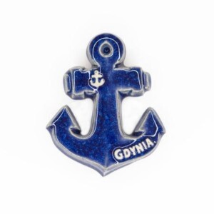 I Love Gdynia - najlepszy sklep z pamiątkami - Magnes  ceramiczny Gdynia granatowa kotwica