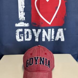 I Love Gdynia - najlepszy sklep z pamiątkami - Czapka czerwona Robin Ruth z granatowym haftem GDYNIA