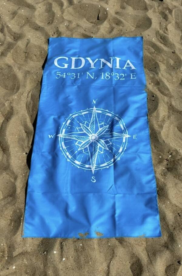 I Love Gdynia - najlepszy sklep z pamiątkami - Ręcznik szybkoschnący "Gdynia Róża Wiatrów"