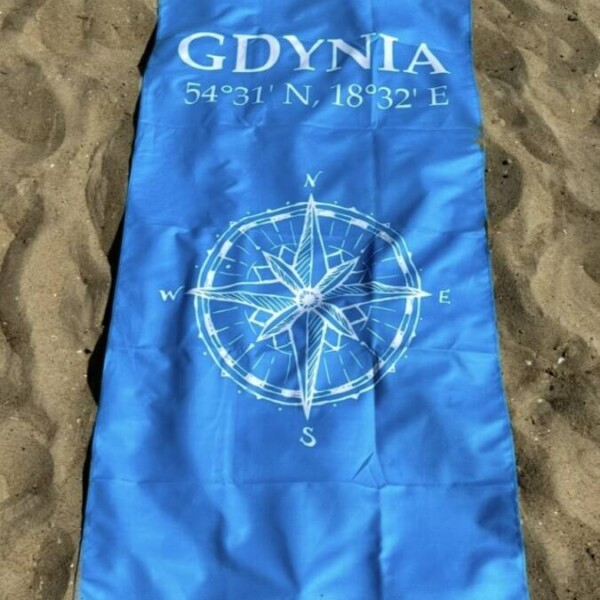 I Love Gdynia - najlepszy sklep z pamiątkami - Ręcznik szybkoschnący "Gdynia Róża Wiatrów"