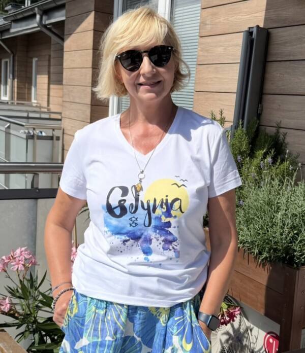 I Love Gdynia - najlepszy sklep z pamiątkami - Koszulka damska "Gdynia słońce"