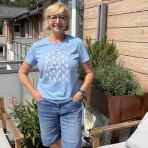 I Love Gdynia - najlepszy sklep z pamiątkami - Koszulka damska "Gdynia żaglówki"