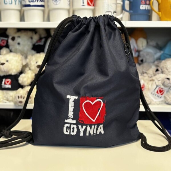 I Love Gdynia - najlepszy sklep z pamiątkami - Worek/plecak granatowy "I love Gdynia"
