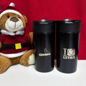 I Love Gdynia - najlepszy sklep z pamiątkami - Kubek termiczny czarny"Gdynia”  330 ml