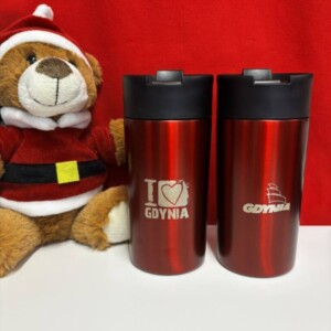 I Love Gdynia - najlepszy sklep z pamiątkami - Kubek termiczny czerwony"Gdynia”  330 ml