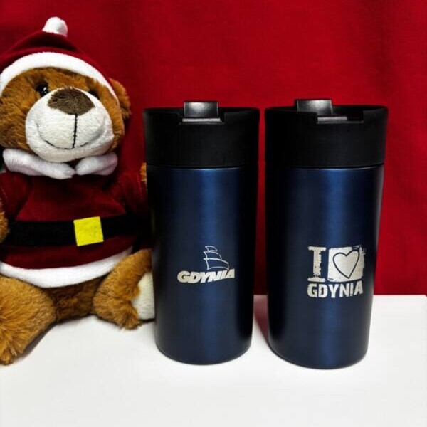I Love Gdynia - najlepszy sklep z pamiątkami - Kubek termiczny granatowy"Gdynia” 330 ml
