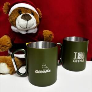 I Love Gdynia - najlepszy sklep z pamiątkami - Kubek zielony z karabińczykiem Gdynia