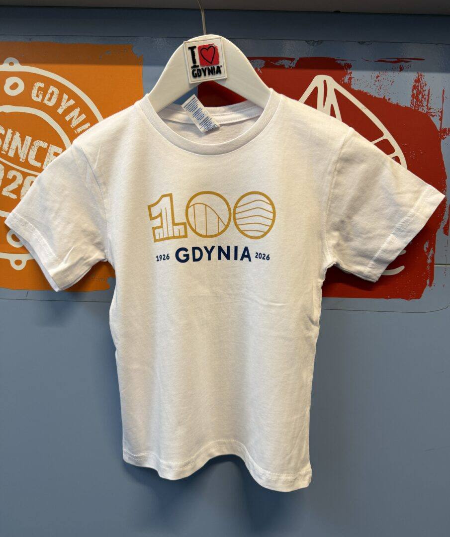 Koszulka dziecięca biała “Gdynia 100”