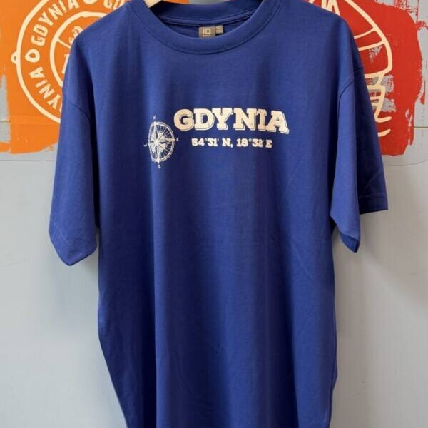 I Love Gdynia - najlepszy sklep z pamiątkami - Koszulka biała Gdynia współrzędne