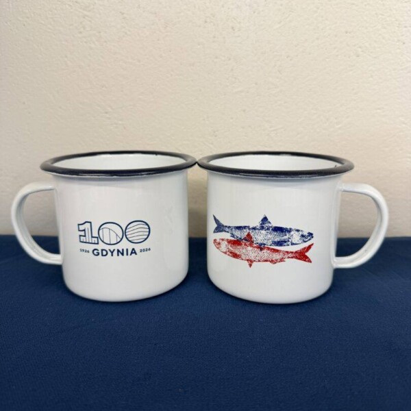 I Love Gdynia - najlepszy sklep z pamiątkami - Kubek biały emaliowany Gdynia 100