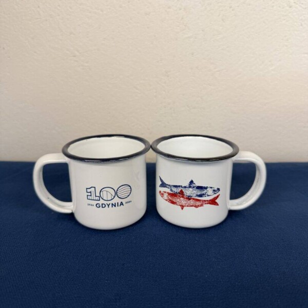 I Love Gdynia - najlepszy sklep z pamiątkami - Kubek biały emaliowany Gdynia 100 (mini)