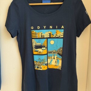 I Love Gdynia - najlepszy sklep z pamiątkami - Koszulka damska „Gdynia mozaika" granatowa