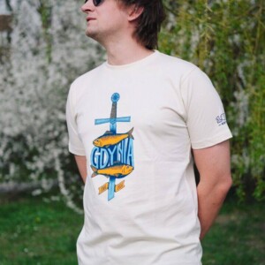 I Love Gdynia - najlepszy sklep z pamiątkami - Koszulka męska granatowa Gdynia herb