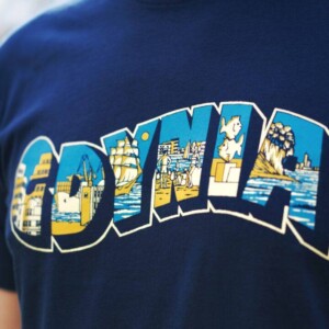 I Love Gdynia - najlepszy sklep z pamiątkami - Koszulka damska „Gdynia fala" granatowa